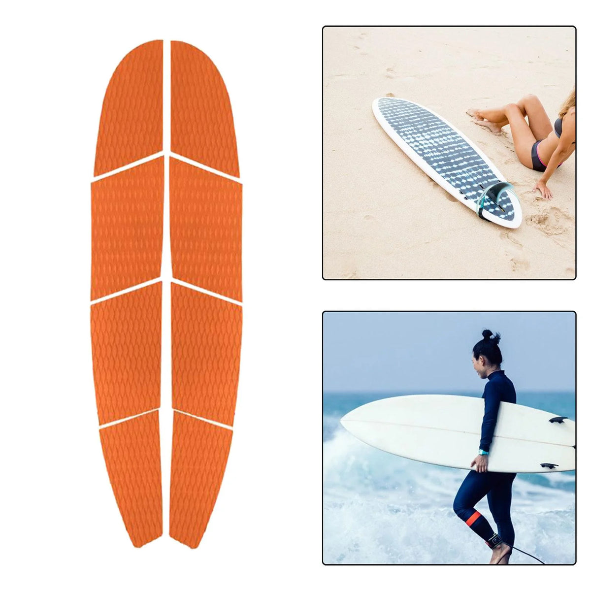 Orange 8Pcs Surfboard Traction Pad O8088