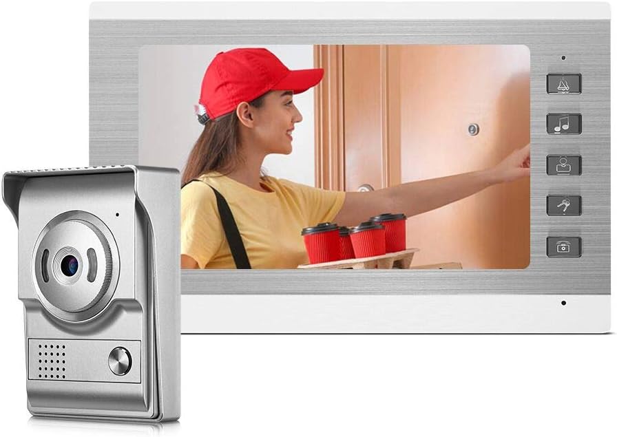 7 Inches Wired Video Door Intercom System with IR Night Vision Camera I6124