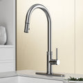 Stainless Steel Pull-Down Kitchen Faucet with Deck Plate Q5766