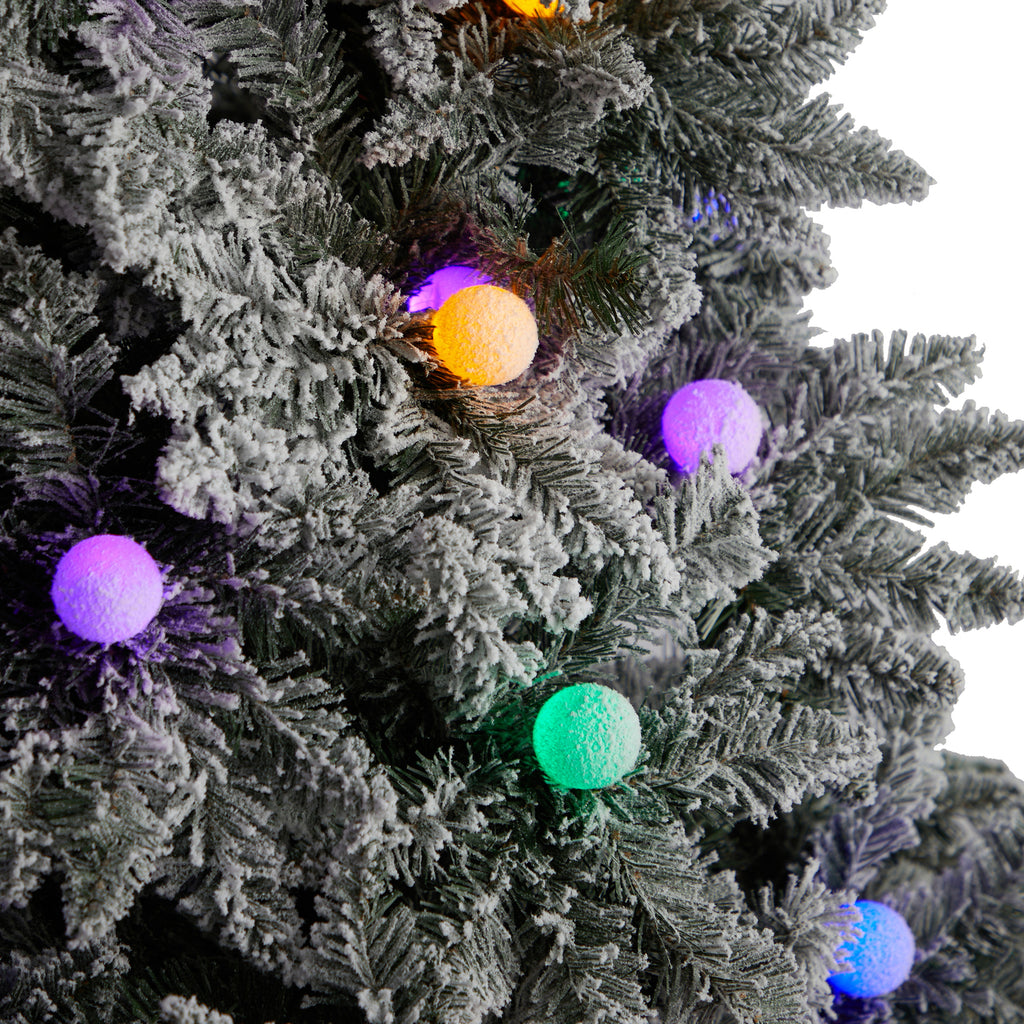 9.5Ft. Artificial Christmas Tree With 150 Multi Color Globe Bulbs And 2297 Bendable Branches F675850