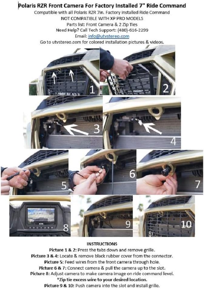 Front Camera for Factory Installed 7 Ride Command B2539