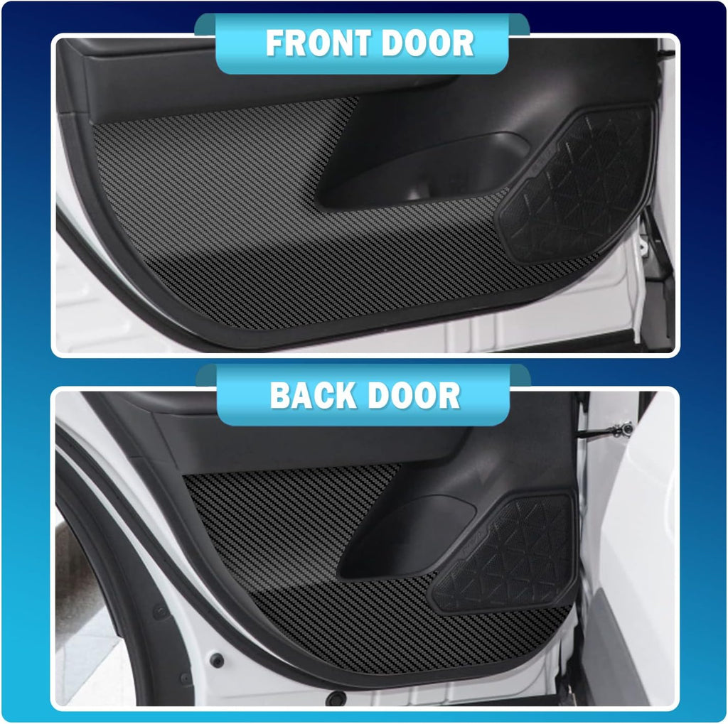 Carbon Fiber Texture Side Door Anti-Kick Threshold Protection Decal Panel G7337