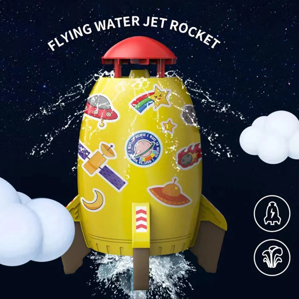 Yellow Plastic Rocket Sprinkler for Kids I2795