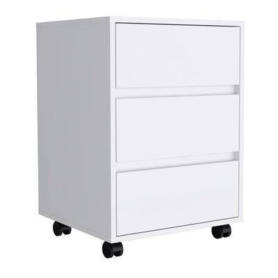 White 3-Drawer Mobile Filing Cabinet P14189