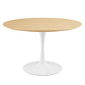 Round Natural Brown Wood Dining Table H684