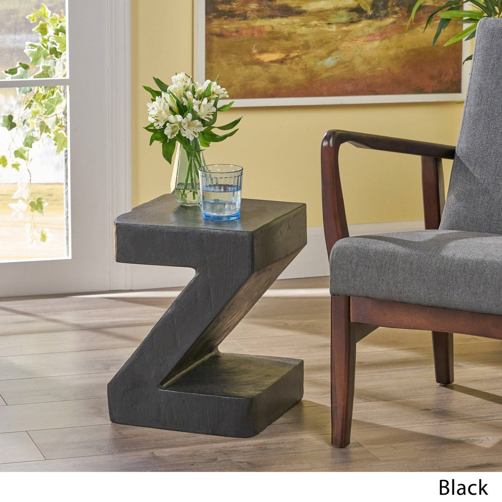 16 in. Light Gray Concrete Accent Table N12344