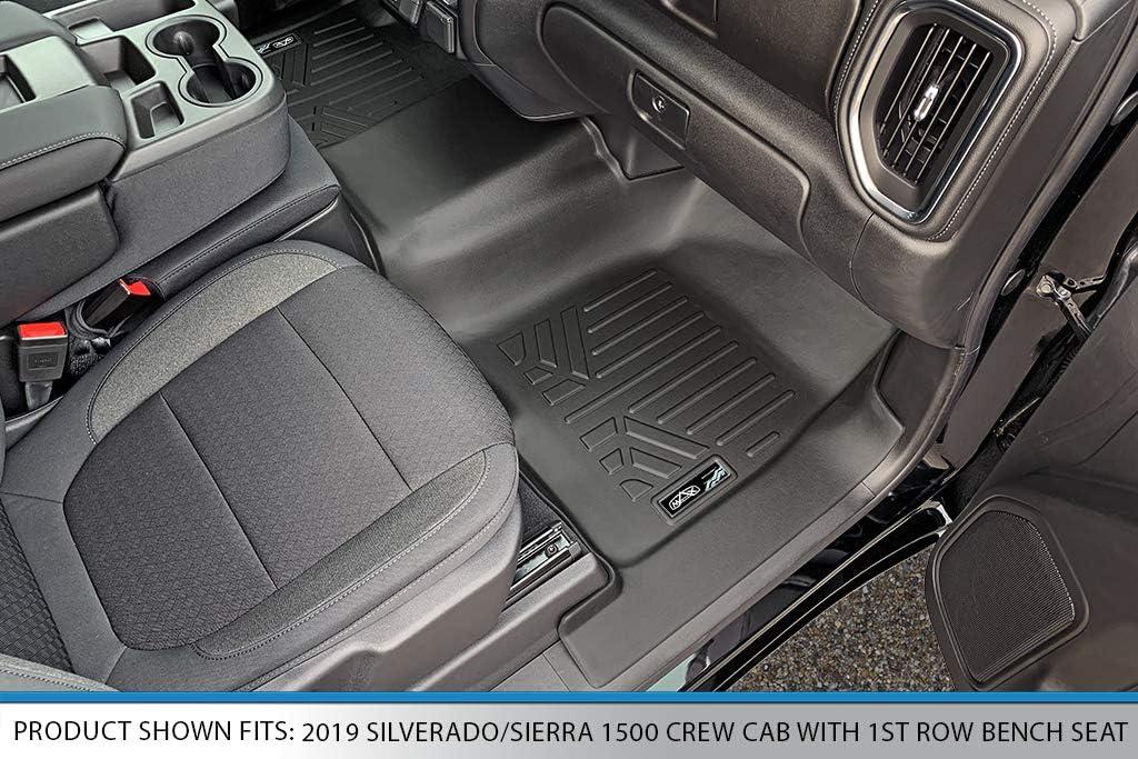 2 Row Black Floor Mat Set for Crew Cab with Bench Seat Y594378