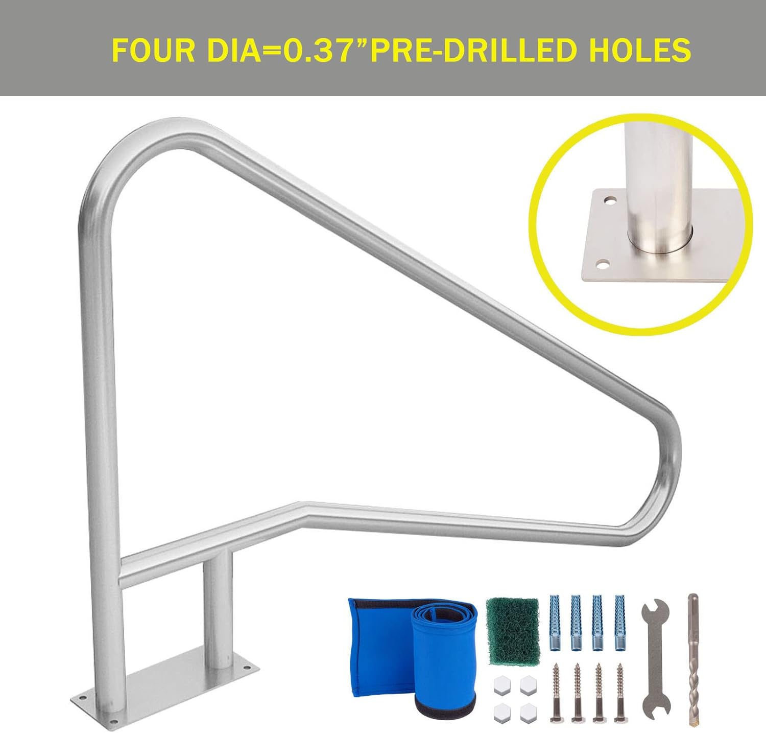 Rustproof Stainless Steel Swimming Pool Handrail Q750