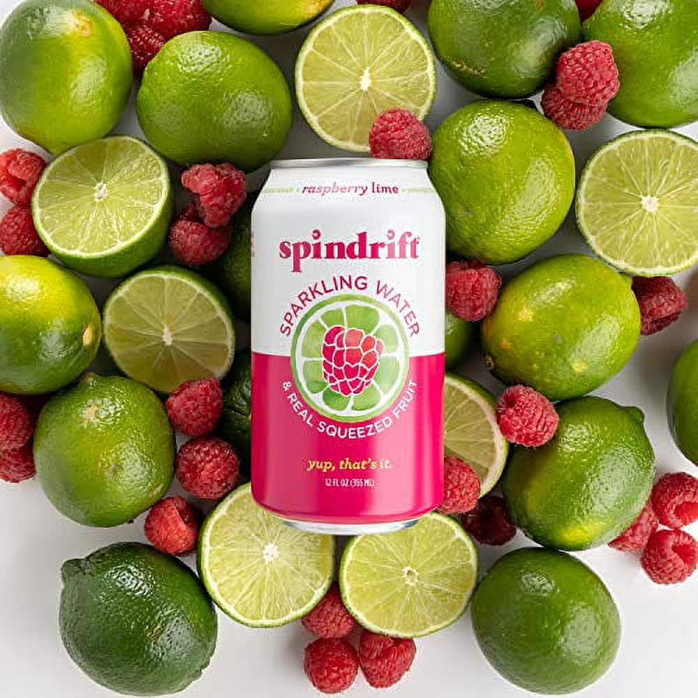 Raspberry Lime Sparkling Water, 12 Fl Oz Cans, Pack of 24 F66086