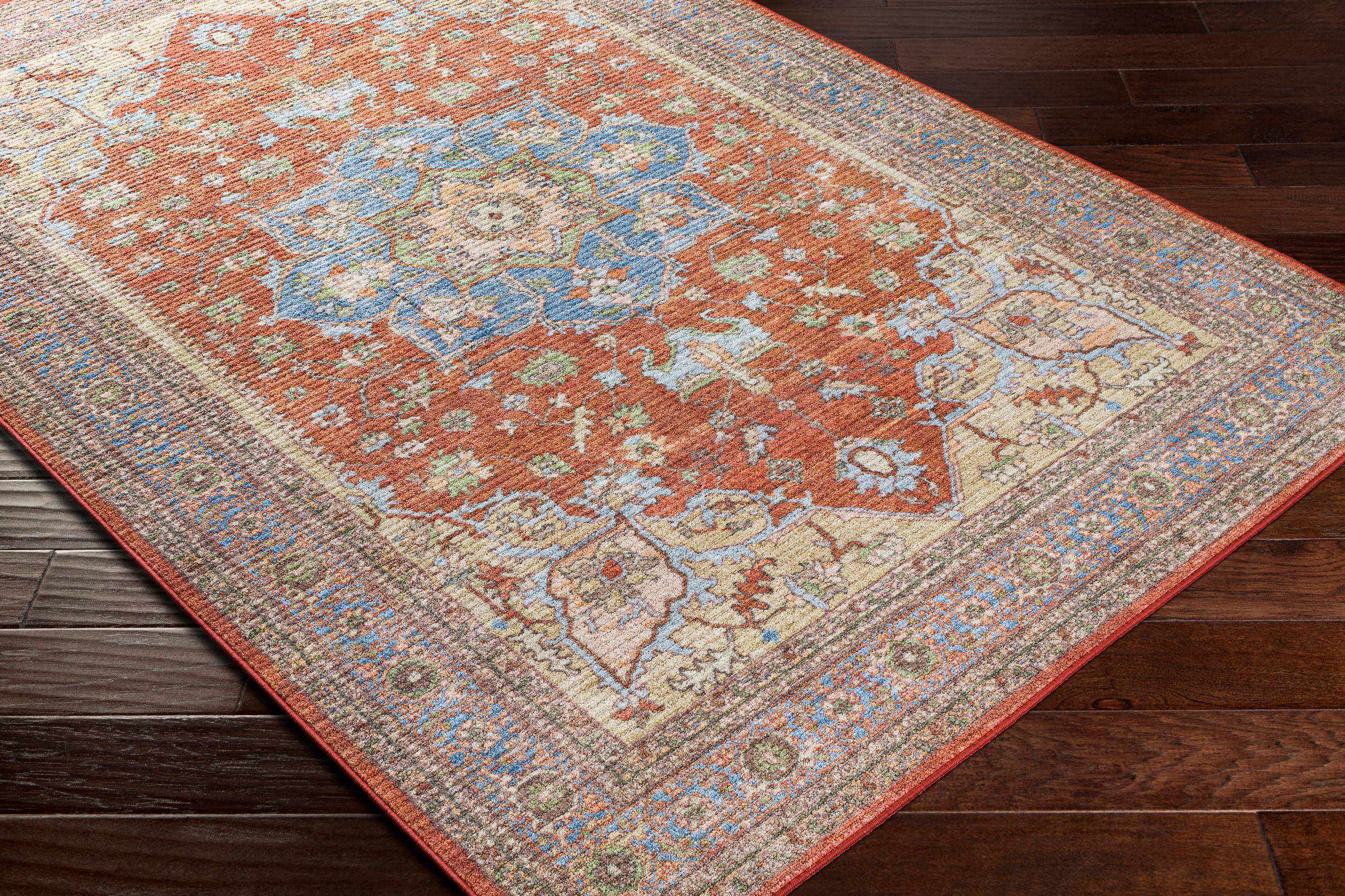 Burnt Orange Traditional Area Rug L9128