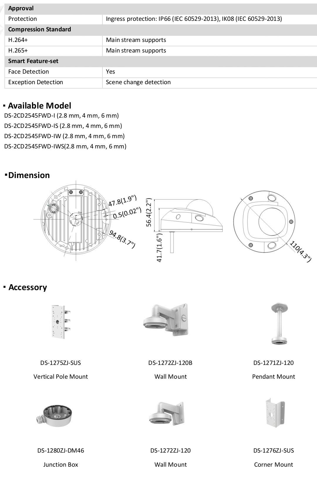 4 MP Vandalproof Weatherproof Dome Network Camera M550