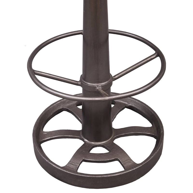 Cast Iron Framed Leather Bar Stool Brown / Brass N842076