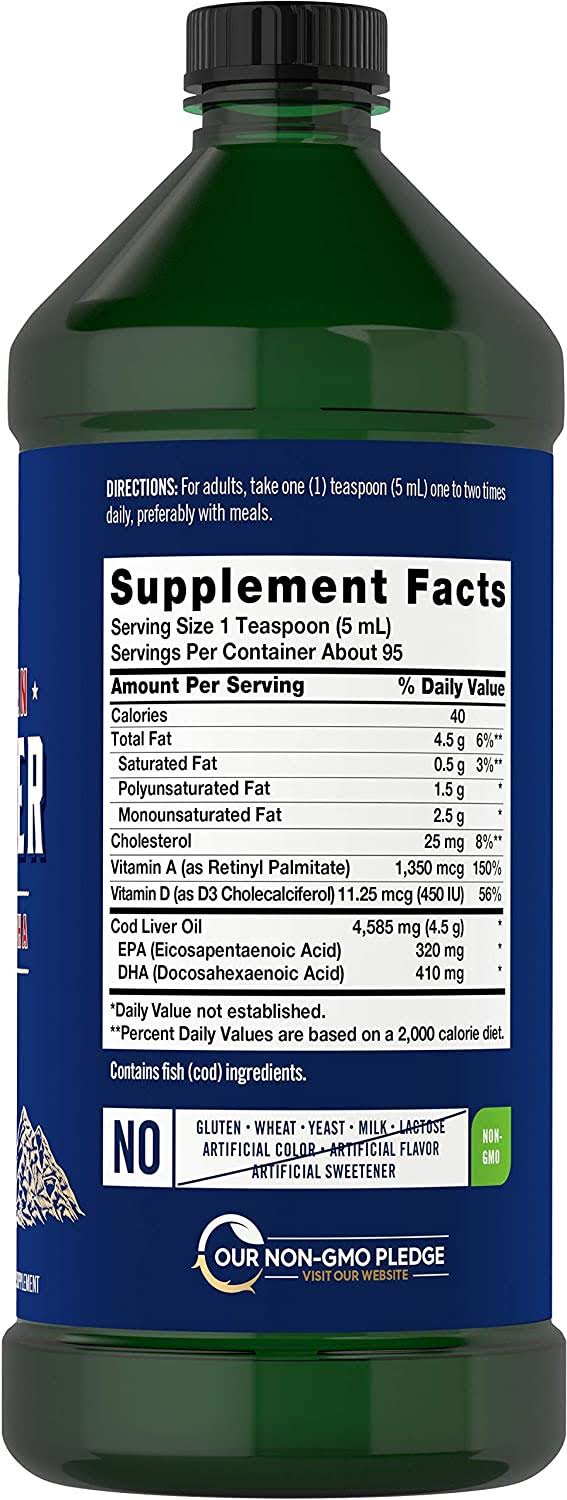Cod Liver Oil Norwegian 16 fl oz 3 Bottles Liquid L3040