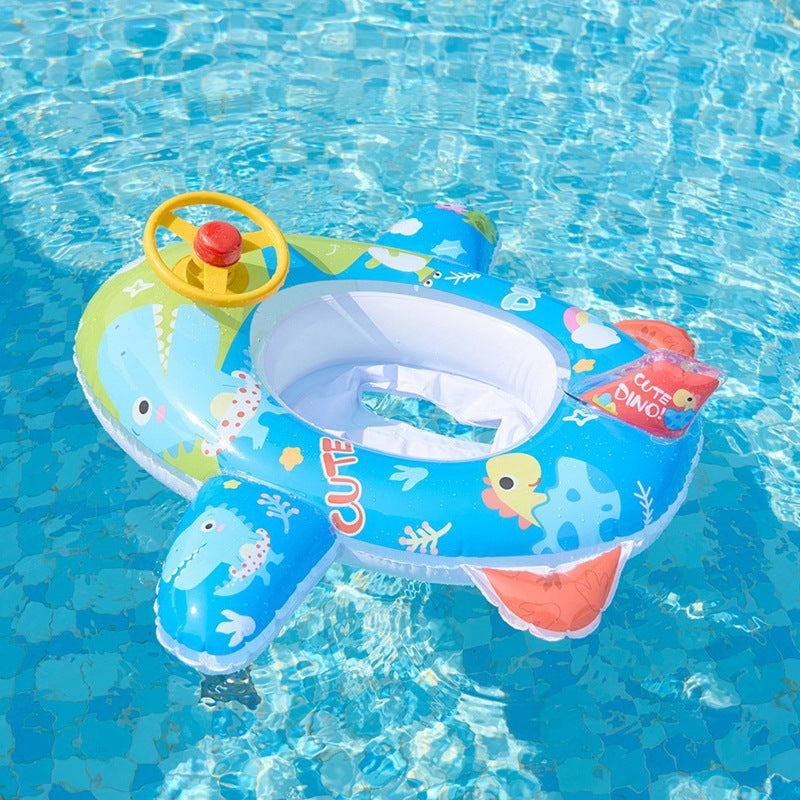 Inflatable Pool Float Ring with Steering Wheel Horn for Kids G71388
