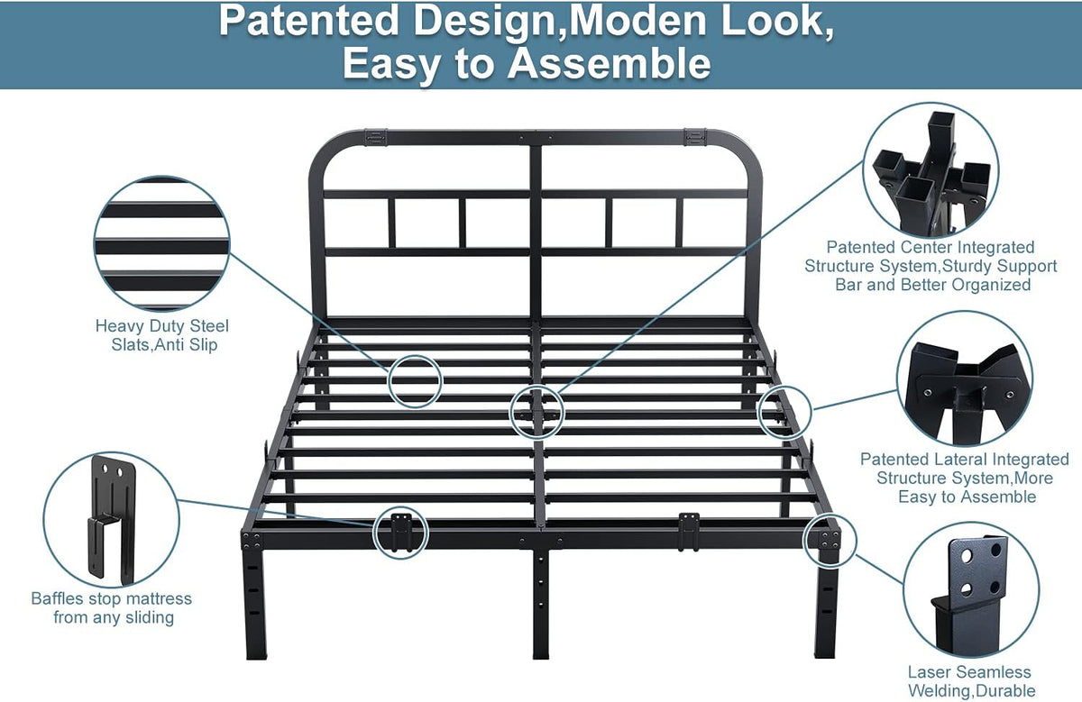 14" Heavy Duty Metal Bed Frame California King Y8138