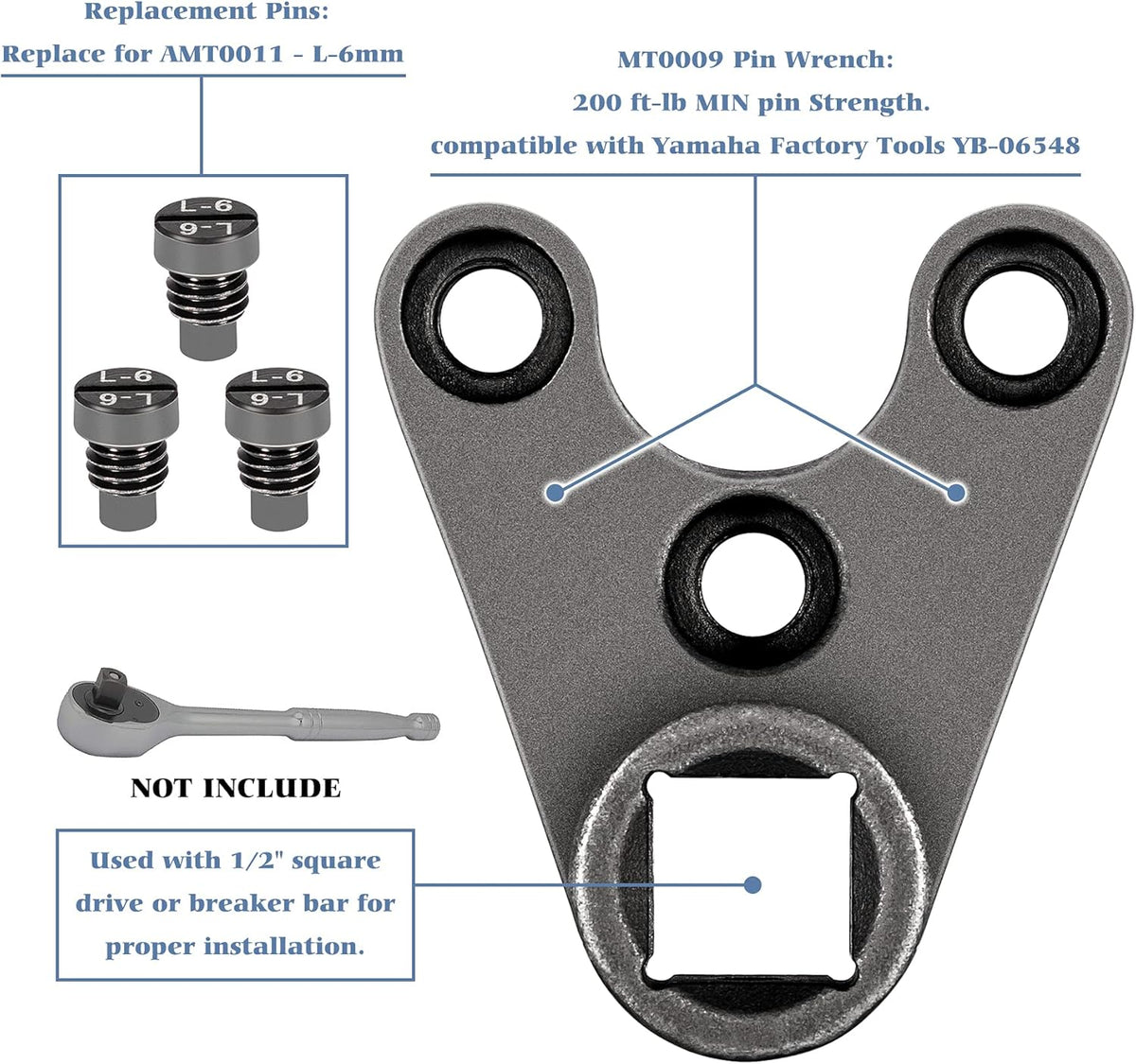 35mm x 6mm Outboard Trim/Tilt Pin Wrench Tools Pack of 2 Z32222
