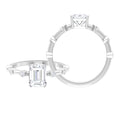 2 CT Octagon Cut Moissanite Solitaire Engagement Ring, 14K White Gold, US 5.00 Q997636