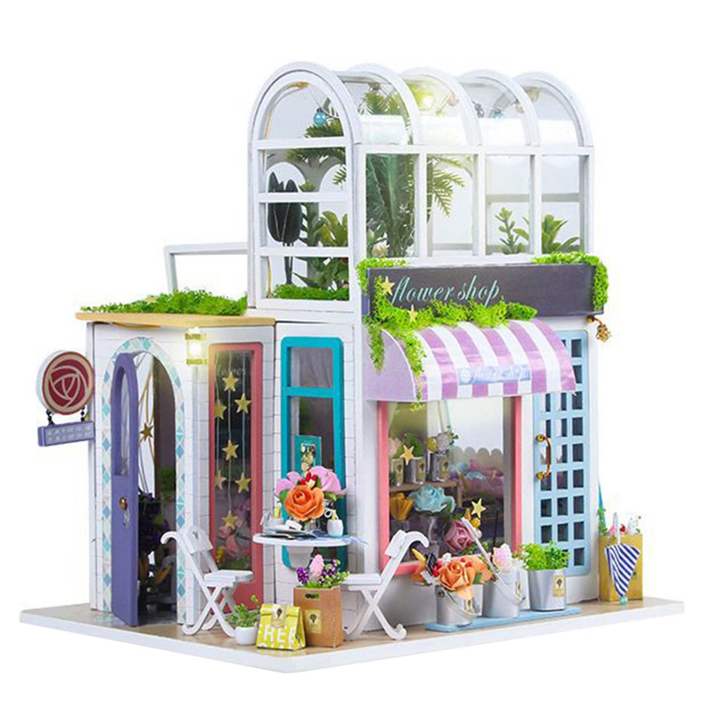 Starry Sky Flower Room Wooden Miniature Dollhouse Kit G61159