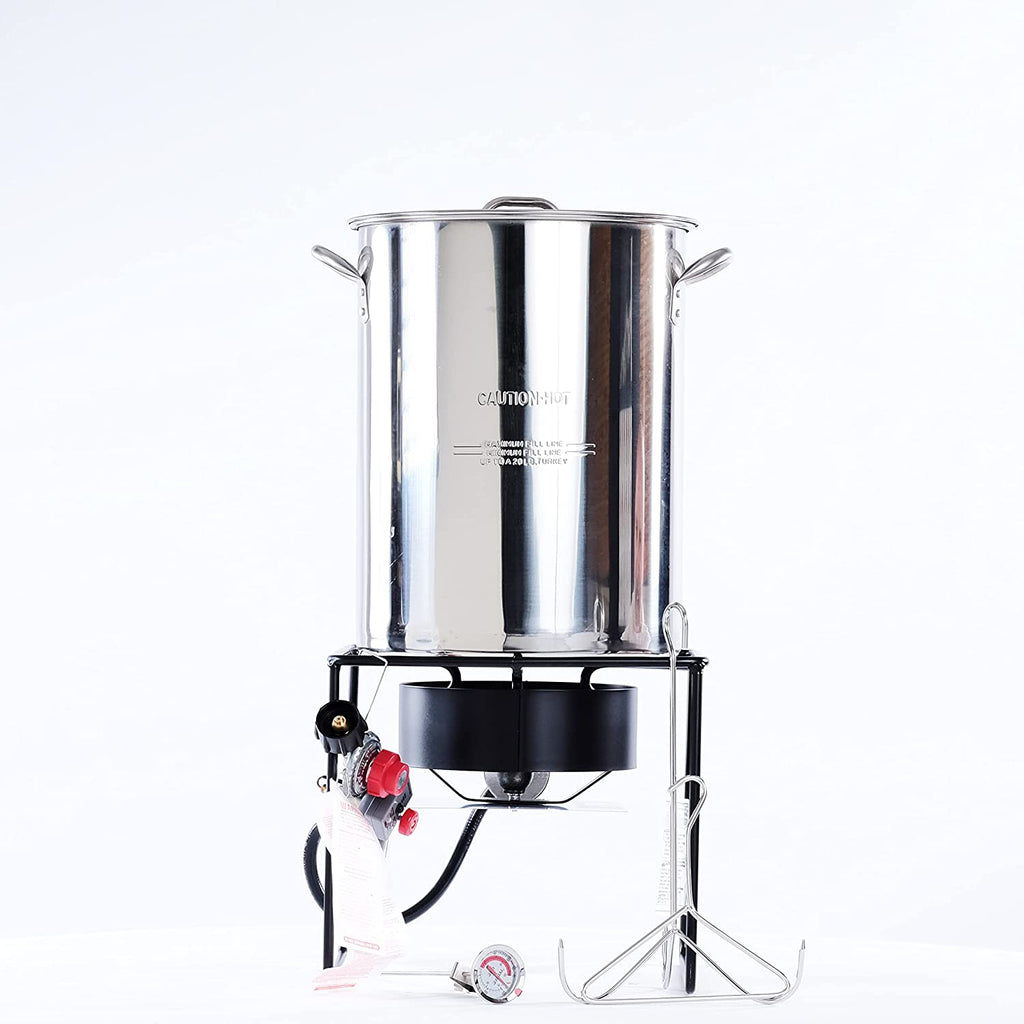12 in. Welded Square Turkey Fryer Package with Stainless Steel Pot P5380