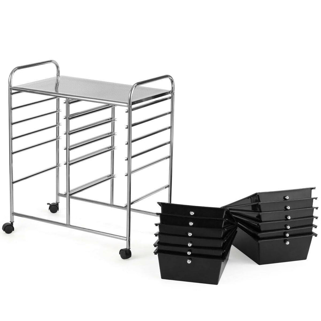 12 Drawers Black Rolling Storage Cart C956349
