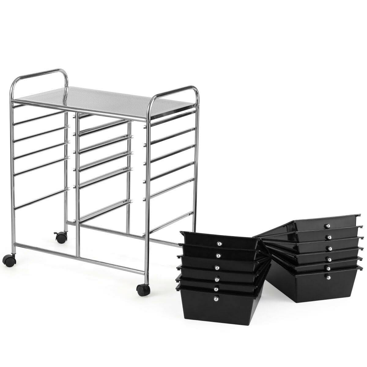 12 Drawers Black Rolling Storage Cart C956349