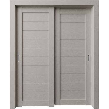 Beige Concrete Bypass Interior Door P1344
