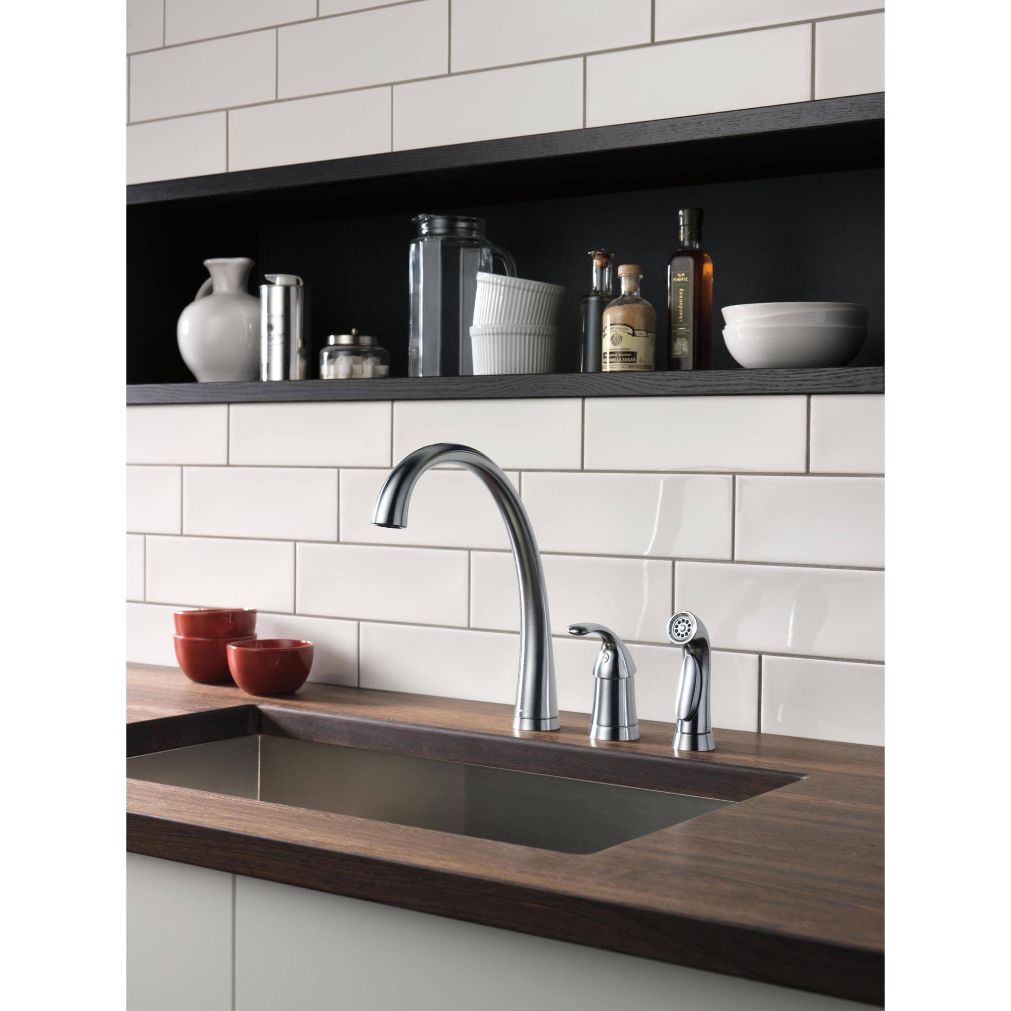 Chrome Single Handle Kitchen Faucet with Spray K101816