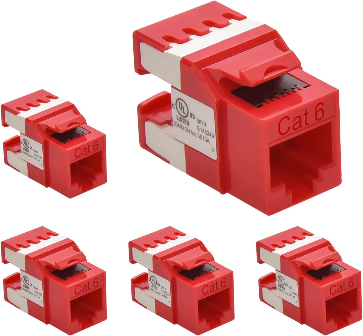 Cat.6 RJ45 Keystone Jack (50-Pack, Gray) D941