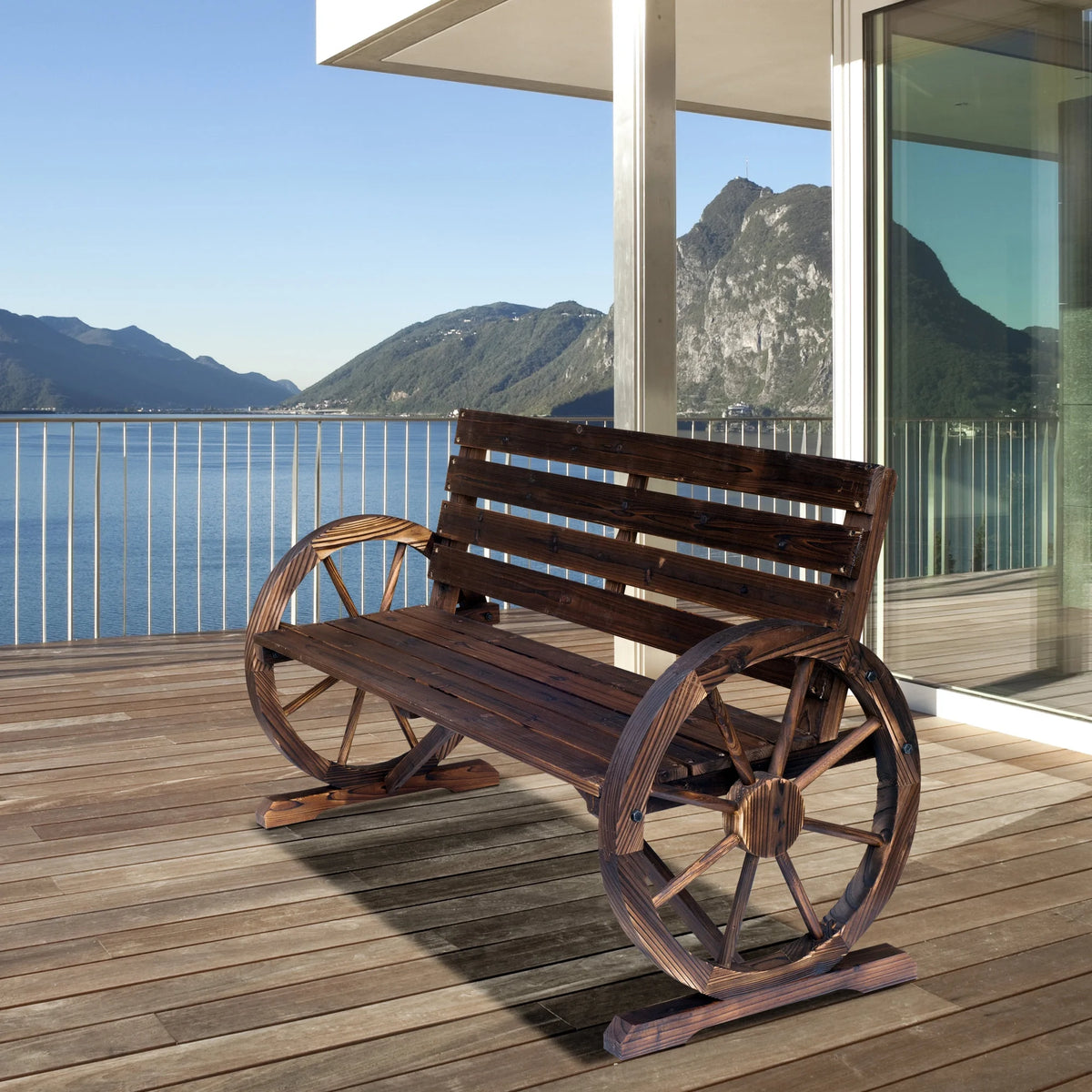 Brown Wood Bench U2341