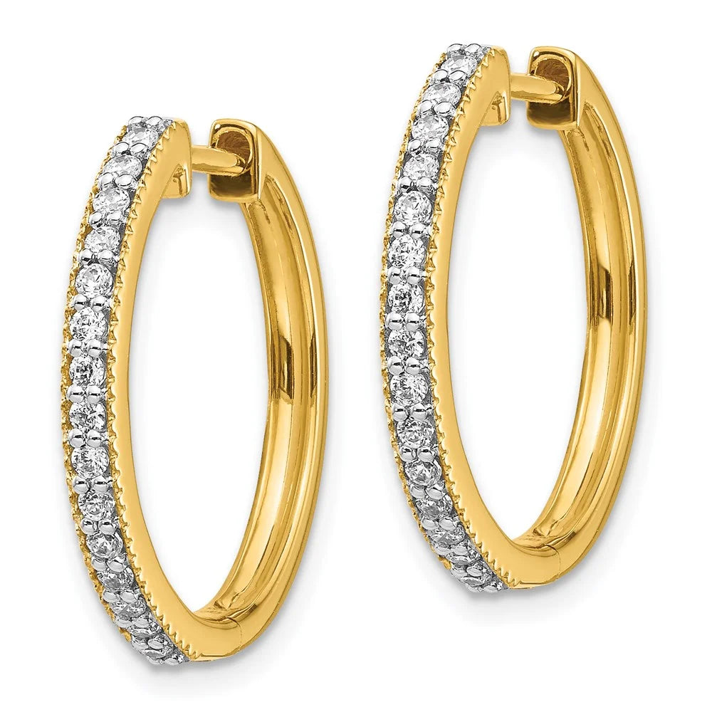 14kt Yellow Gold Diamond Hinged Hoop Earrings X863680