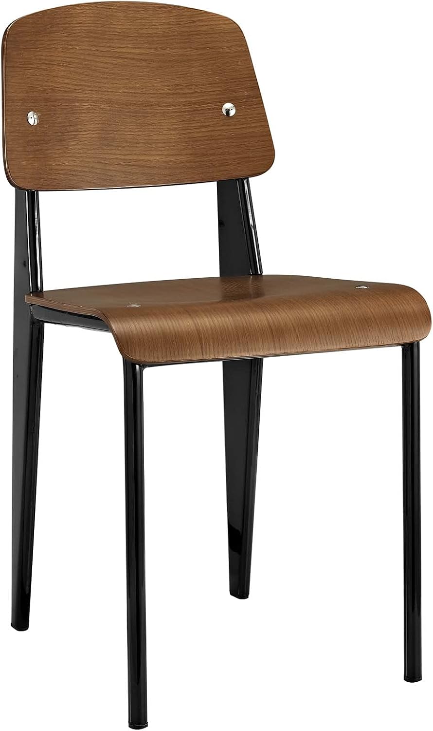 Walnut Black Wood and Metal Dining Chair Z359