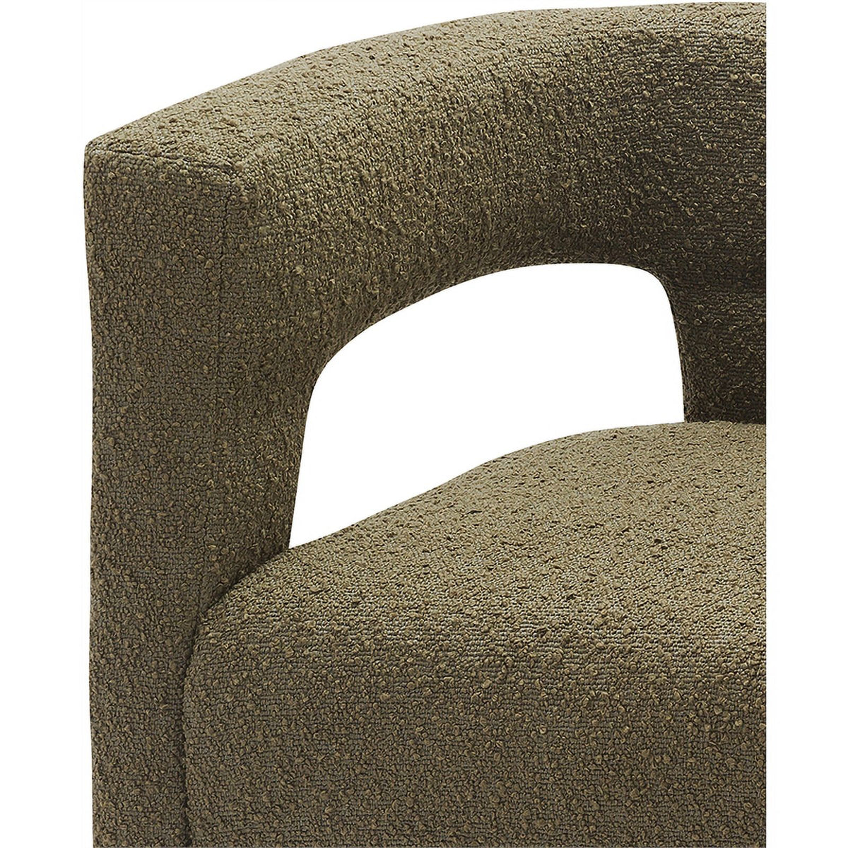 Olive Green Boucle Fabric Accent Chair Z977934