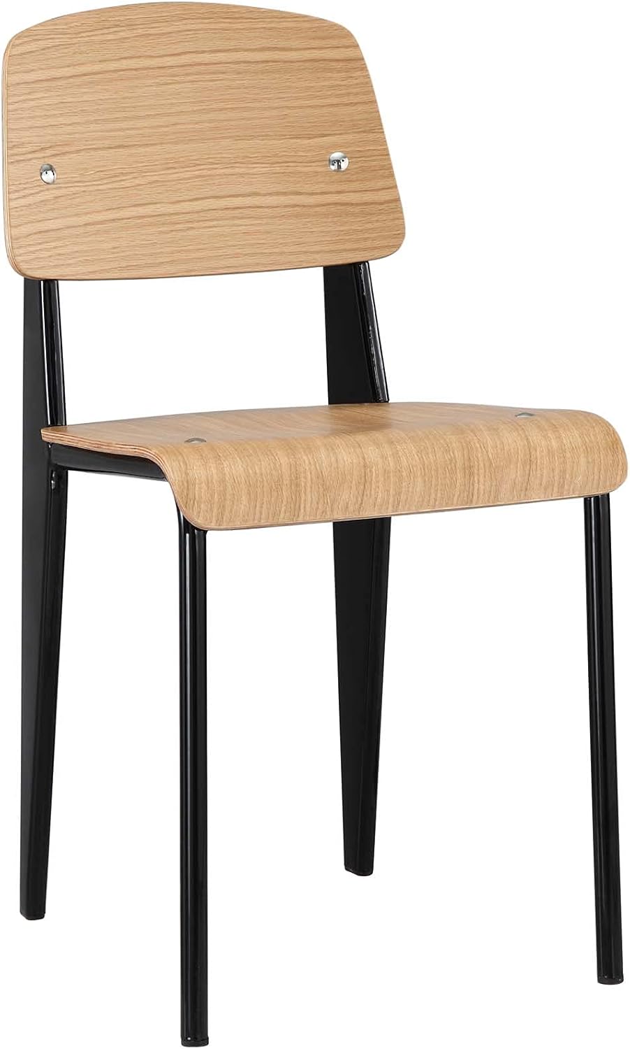 Walnut Black Wood and Metal Dining Chair Z359