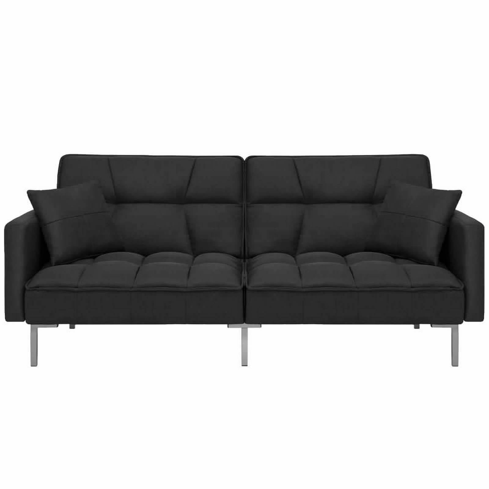 Fabric Convertible Sofa Gray U185308