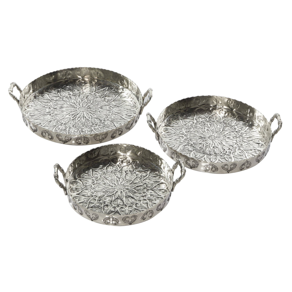 Silver Aluminum Tray (Set of 3) R897842