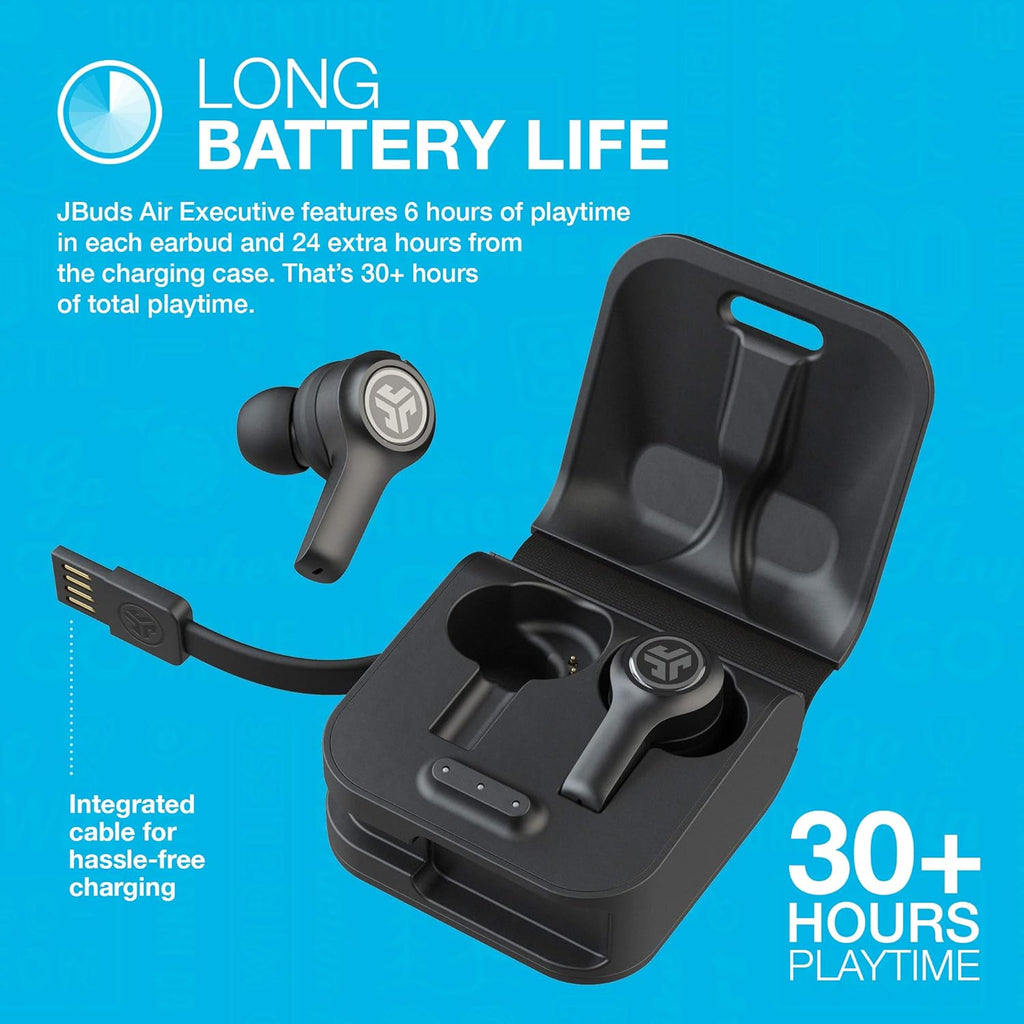True Wireless Bluetooth Earbuds with Charging Case, Black, Bluetooth 5.0, Pack of 2 D47987