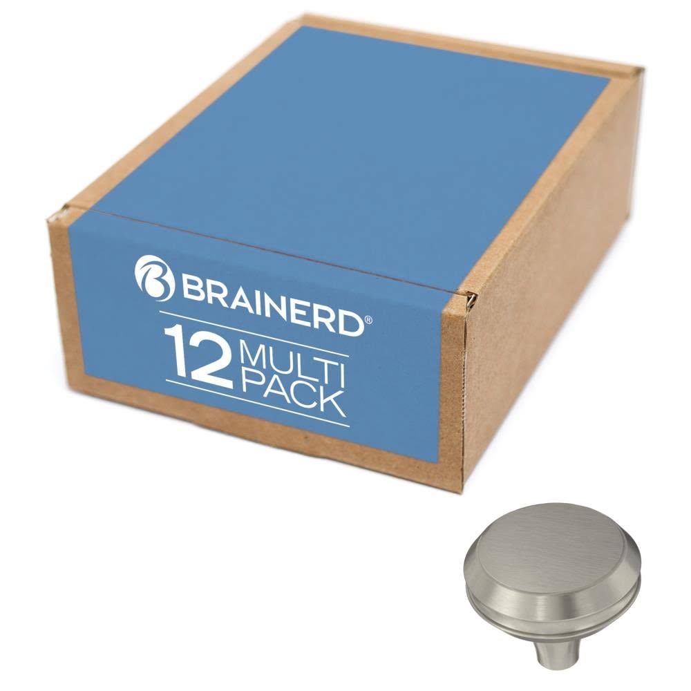 Satin Nickel Round Cabinet Knob 12-Pack Q333