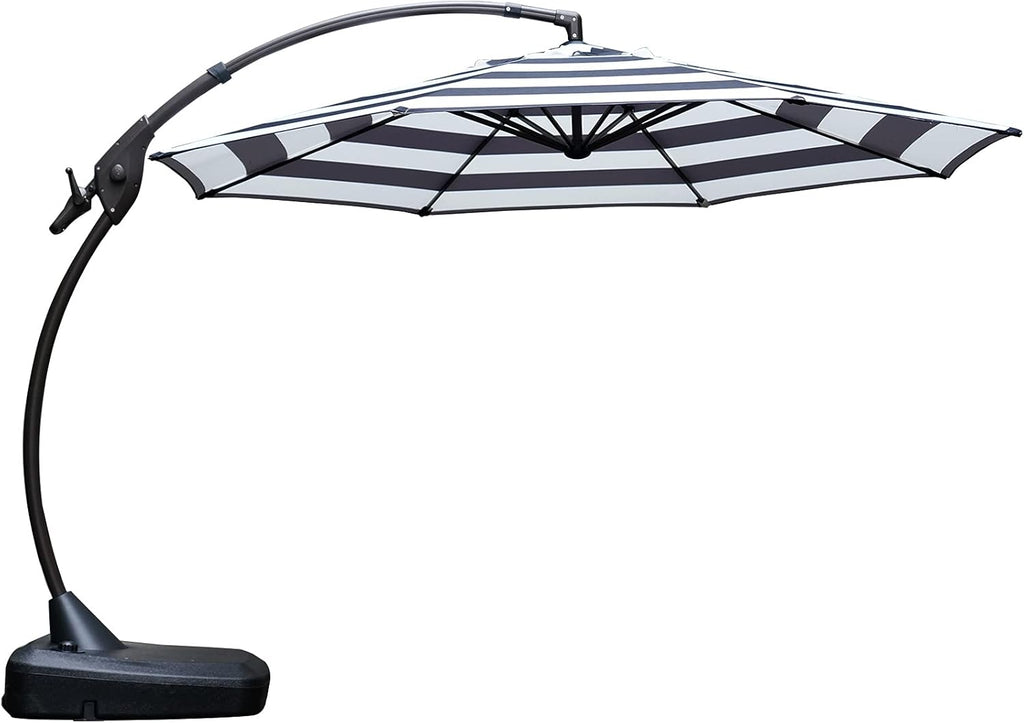 11 FT Curvy Aluminum Offset Cantilever Umbrella with Base Y348