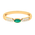 14K Yellow Gold Emerald Promise Ring with Diamond F790698