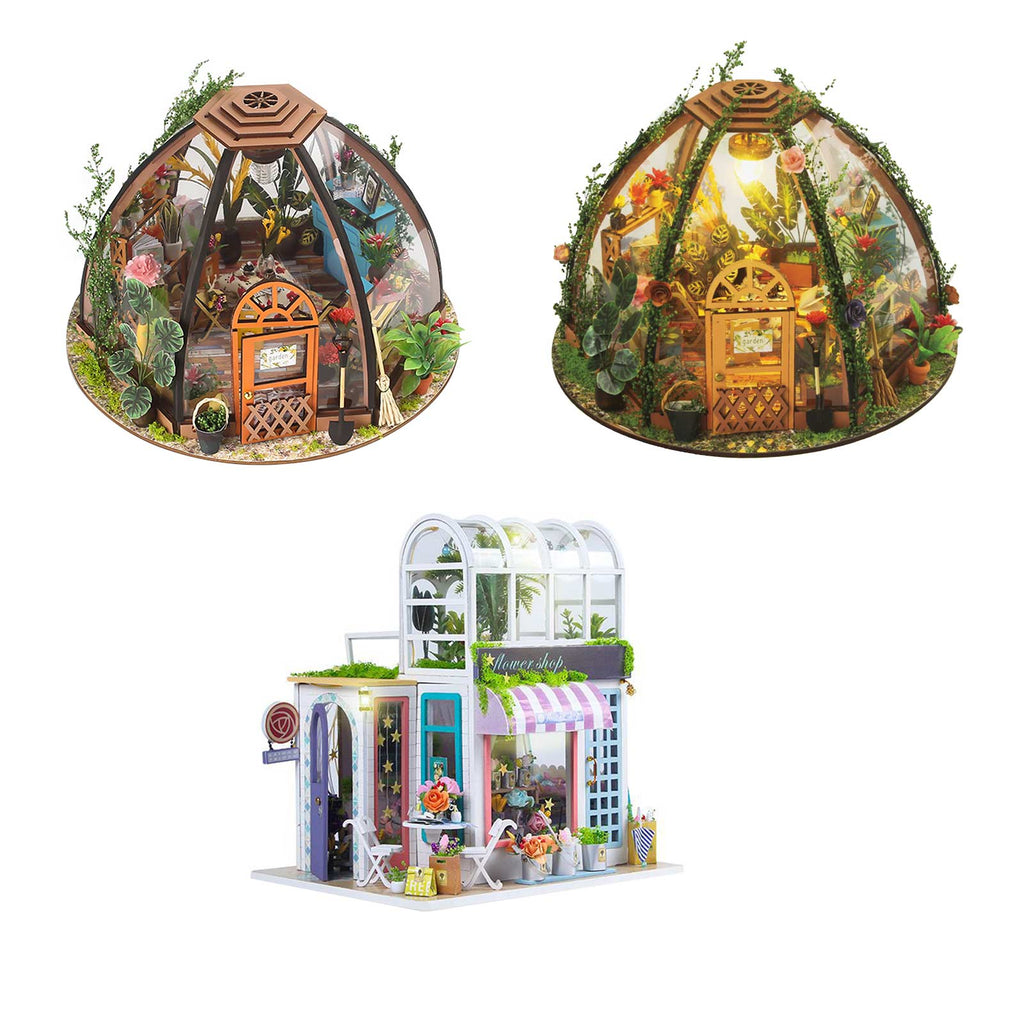 Starry Sky Flower Room Wooden Miniature Dollhouse Kit G61159