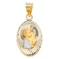 14k Yellow Gold Religious Pendant Necklace 14x21mm S661614