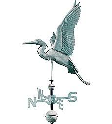 Verdigris Copper Heron Weathervane Y128913