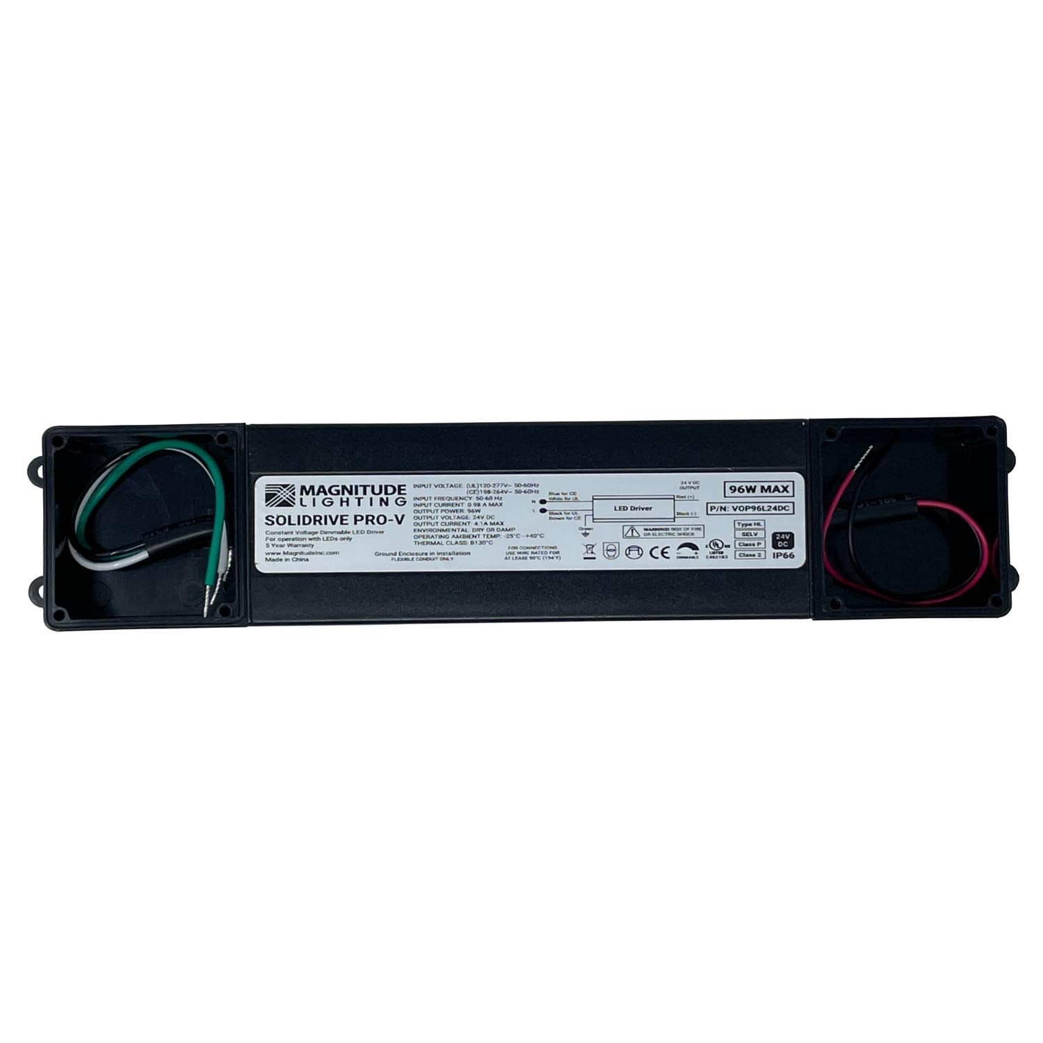 LED Dimmable Driver 24VDC 96W Class 2 CV Phase Cut UL Listed 120-277VAC IP66 Junction Box D479