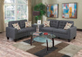 Blue Grey Polyfiber Tufted 2pc Sofa Set with Pillows I21497
