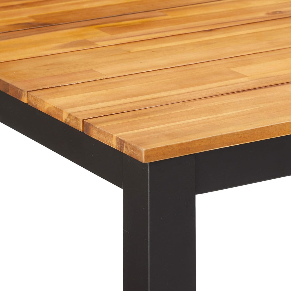 Teak Finish Black Acacia Wood Dining Table V869