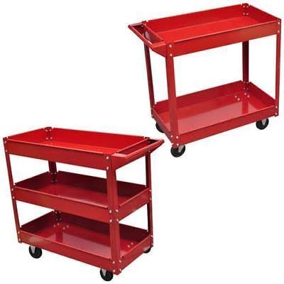 Red 2 Shelves Tool Trolley Cart O826
