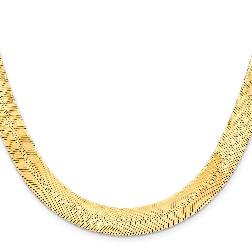 14K 18 inch 10mm Herringbone Chain with Lobster Clasp Q470459