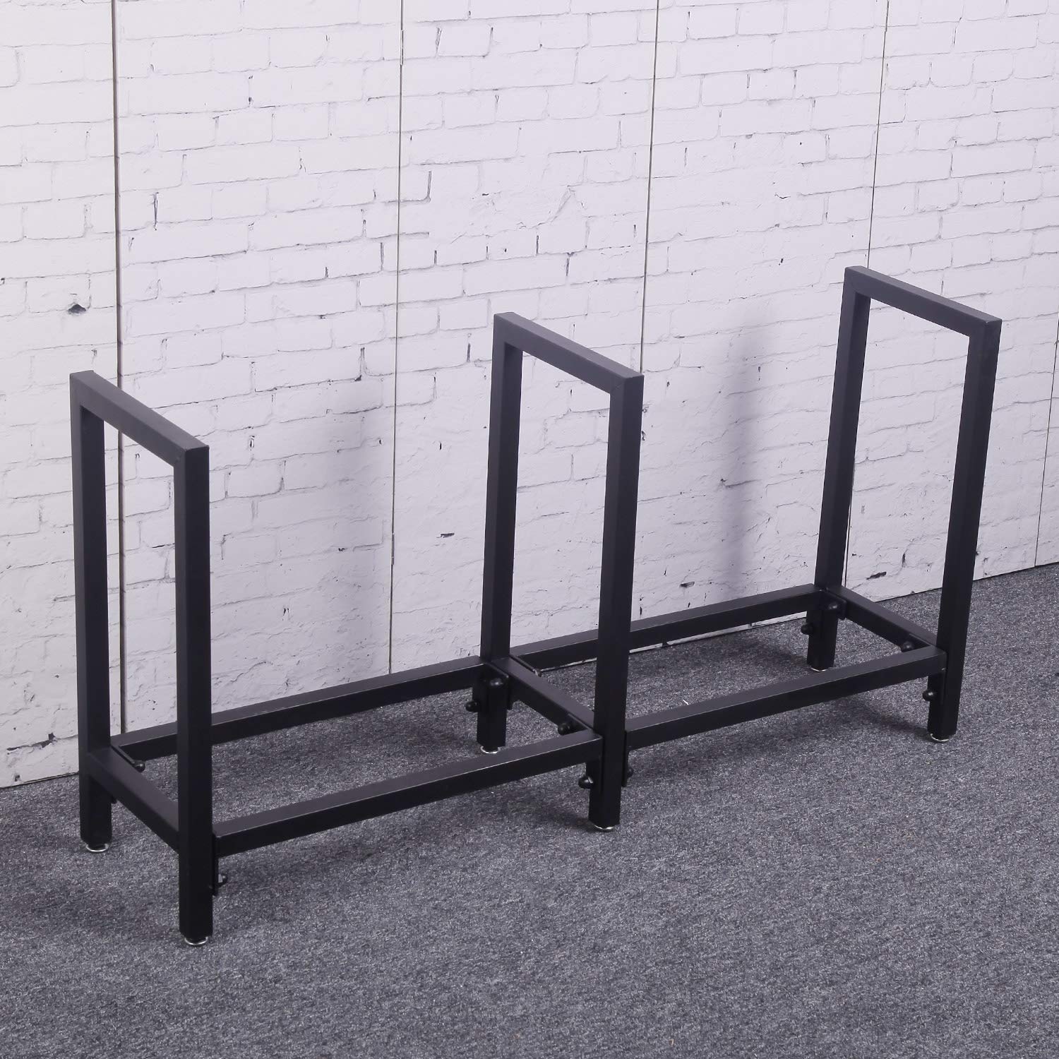 Black Steel Firewood Log Rack B708715