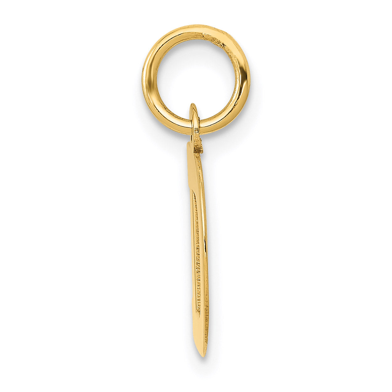 14K Yellow Gold Block Letter D Initial Pendant Charm with Rope Chain Necklace 16'' D759001