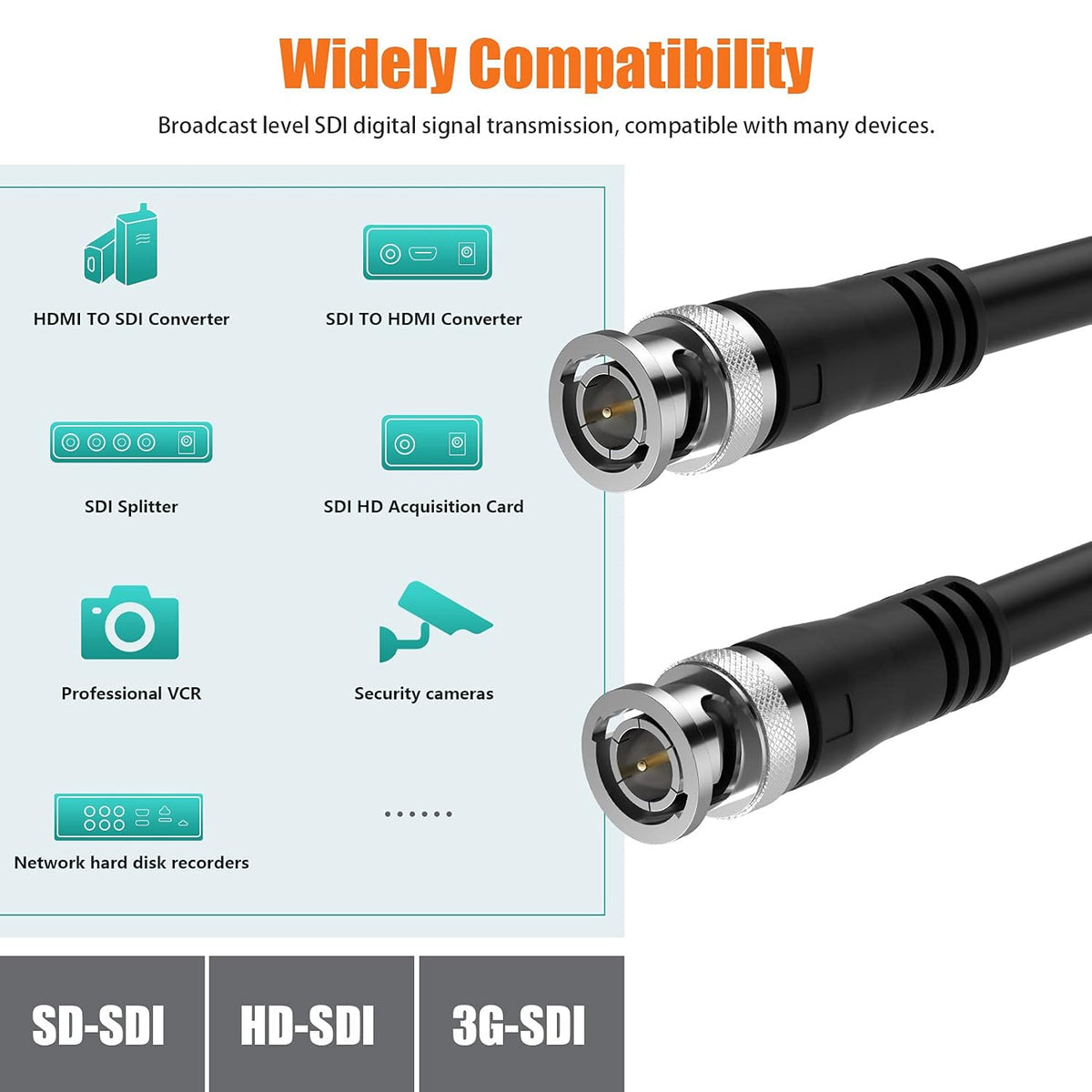 3G SDI Cable 100ft BNC Cable 75 Ohm H6571